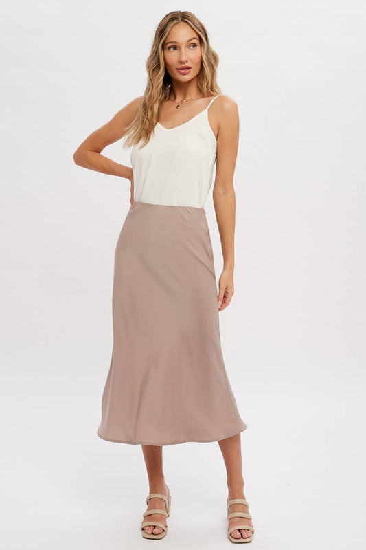 Bluivy - PEARL SATIN MIDI SKIRT