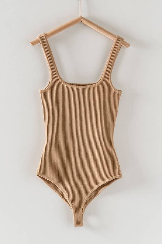 Urban Daizy - SCULPT KNIT SQUARE NECK SLEEVELESS BODYSUIT