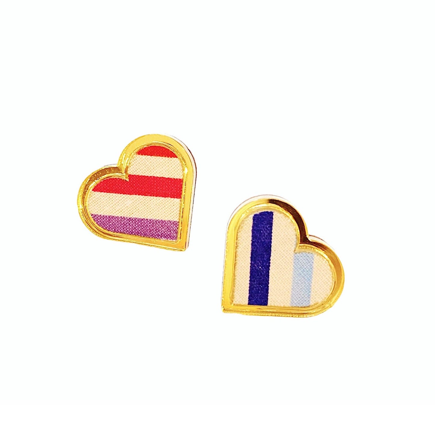 BOHEMIAN GEMME - Rainbow Heart Stud Earrings