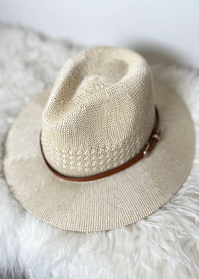 Ellison - STRAW HAT WITH BUCKLE BAND SAND
