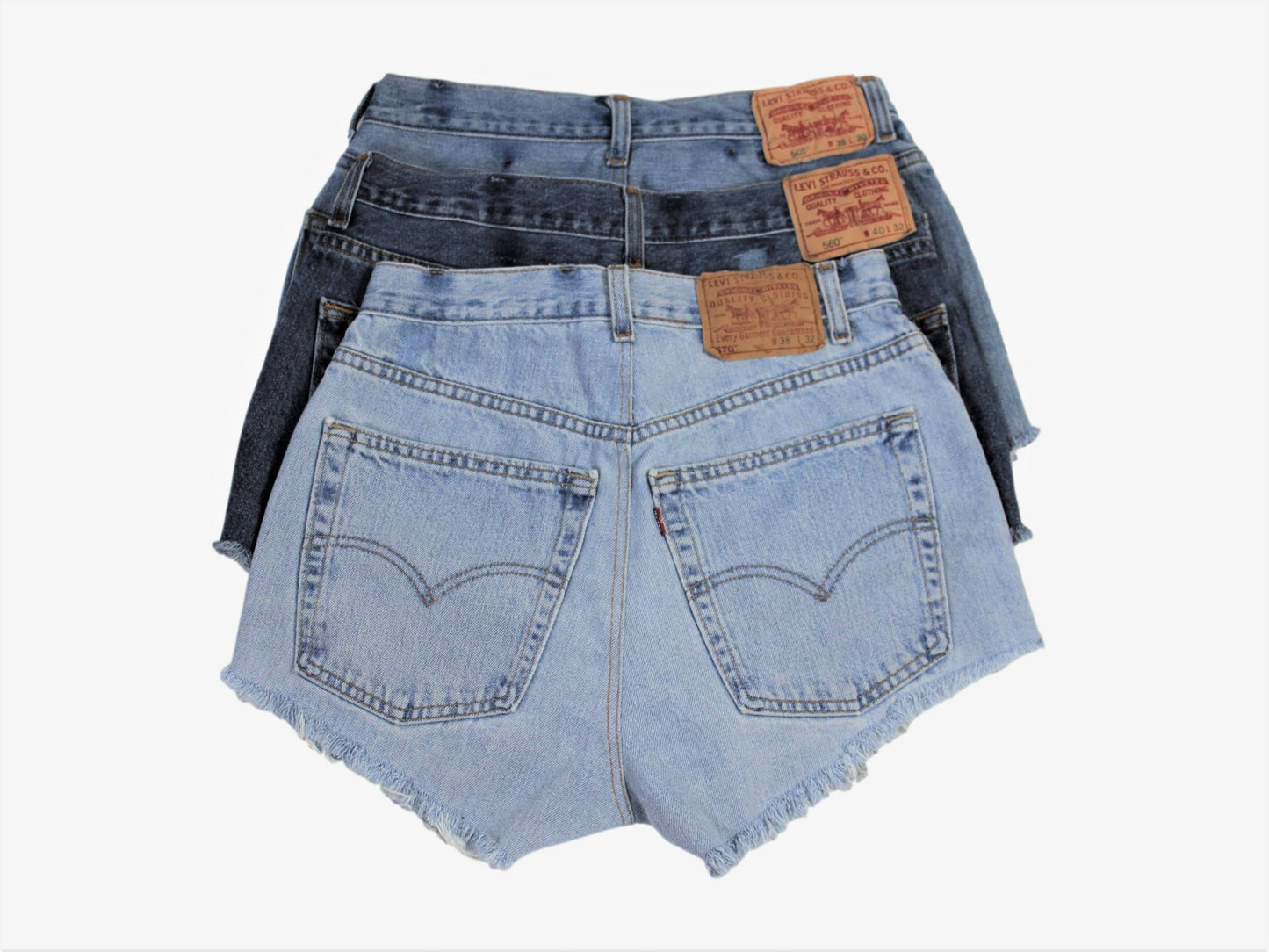 Sun's Out! - High-Rise Upcycled Denim Cutoff Shorts - Original