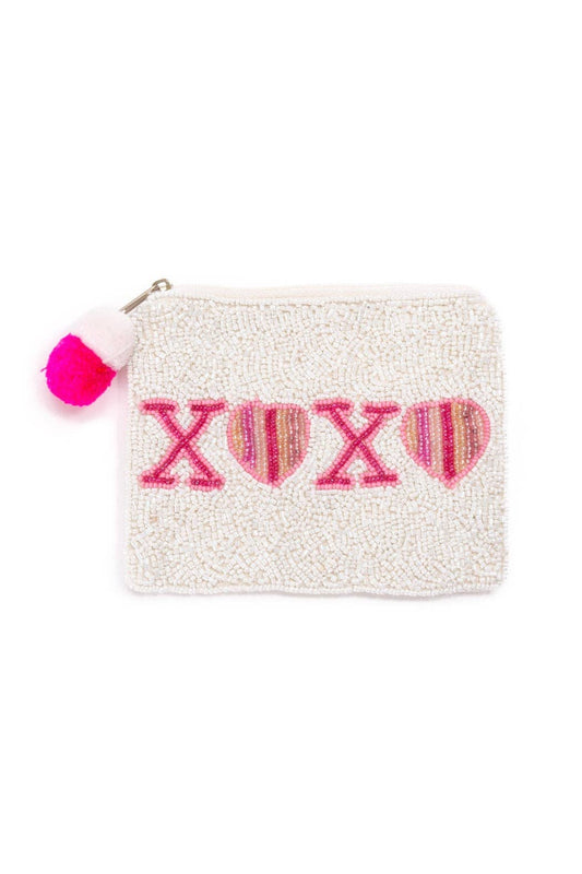 XoXo Love Beaded Pouch Bag