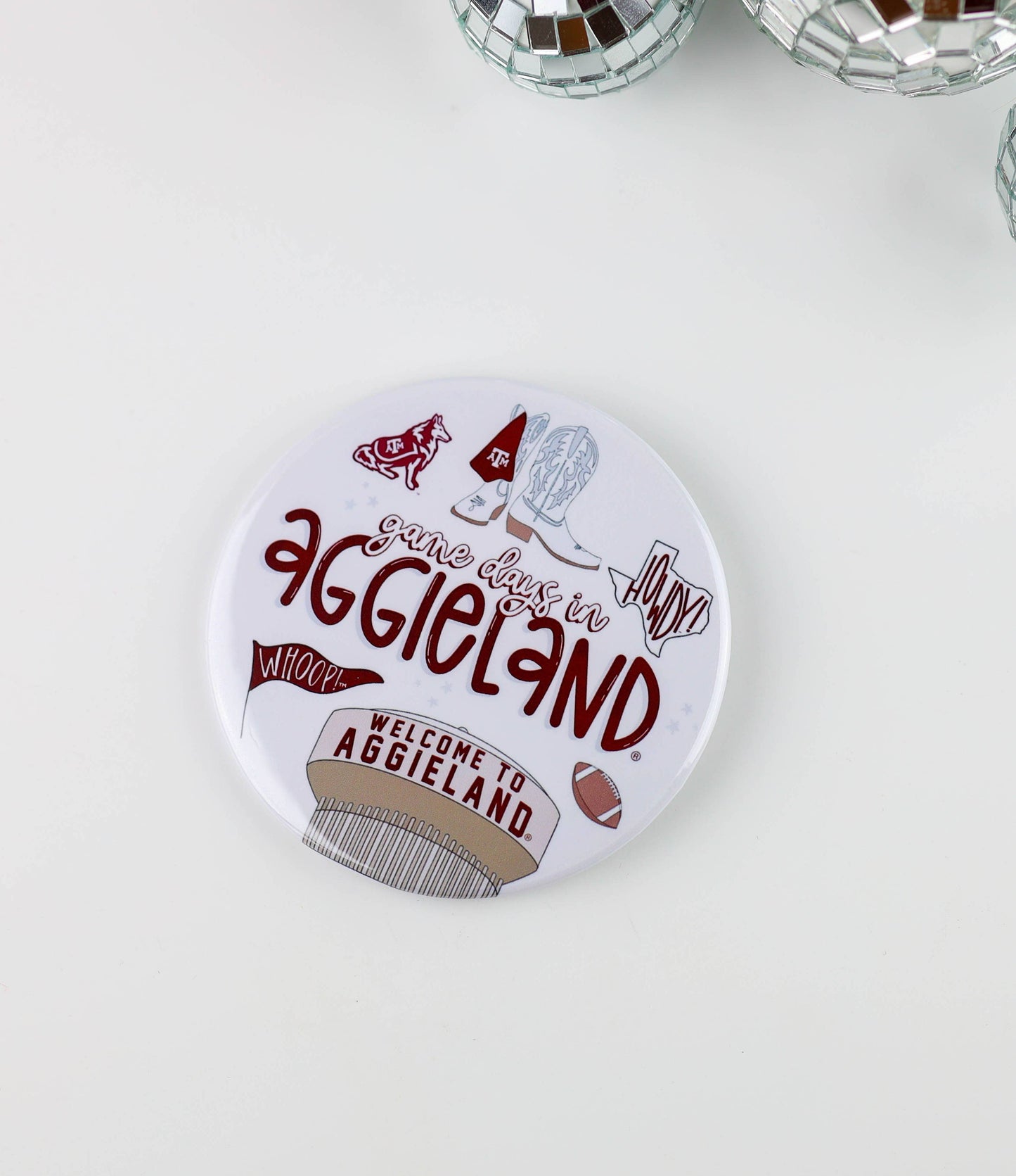 Tailgated Co. - TEXAS A&M Maroon Game Day Tailgate Buttons | Game Day Pins