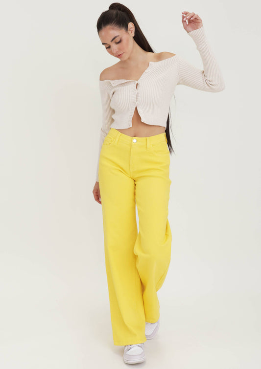 Vibrant M.i.U - Banana VBRT Color Wide Jeans